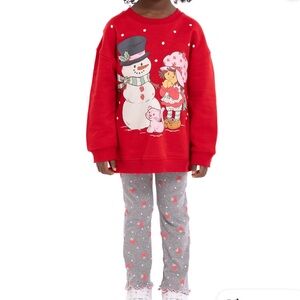 Strawberry Shortcake Snowman Winter sweatshirt legging set NWT